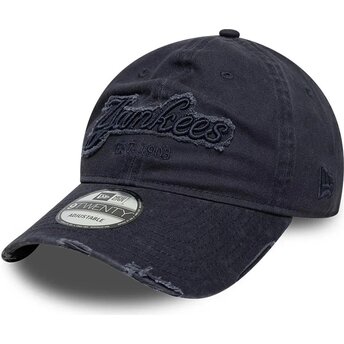 Čepice zaoblená námořnická modrá nastavitelný 9TWENTY Distress Wordmark New York Yankees MLB New Era