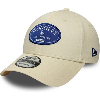 Čepice zaoblená krémová nastavitelný 9FORTY Patch Los Angeles Dodgers MLB New Era