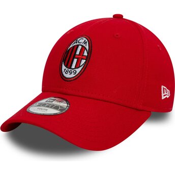 Čepice zaoblená červená nastavitelný pro děti 9FORTY Core AC Milan Serie A New Era