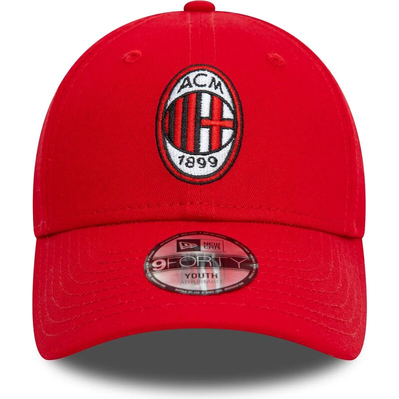 cepice-zaoblena-cervena-nastavitelny-pro-deti-9forty-core-ac-milan-serie-a-new-era