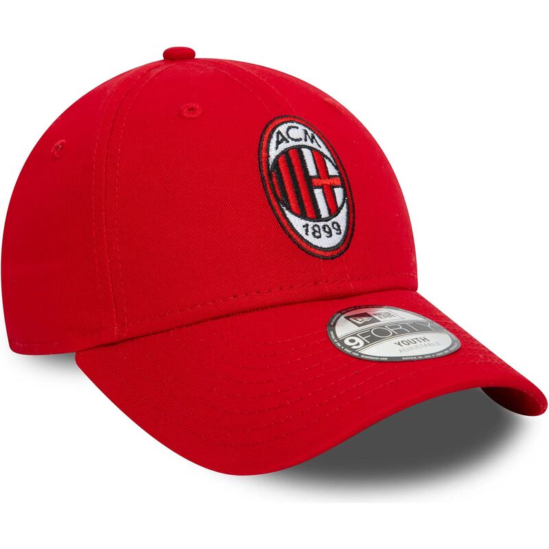 cepice-zaoblena-cervena-nastavitelny-pro-deti-9forty-core-ac-milan-serie-a-new-era
