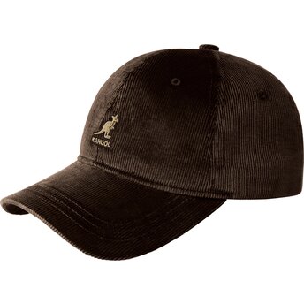 Čepice zaoblená hnědá nastavitelný Cord Baseball Kangol