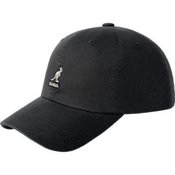 Čepice zaoblená černá nastavitelný Washed Baseball Black Kangol