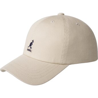 Čepice zaoblená béžová nastavitelný Washed Baseball Kangol