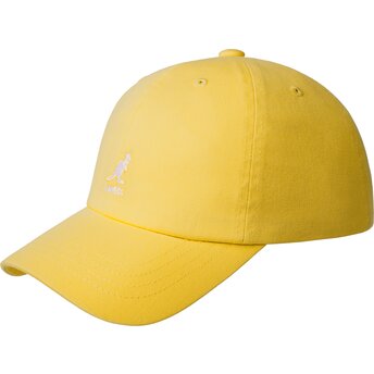 Čepice zaoblená žlutá nastavitelný Washed Baseball Lemon Sorbet Kangol