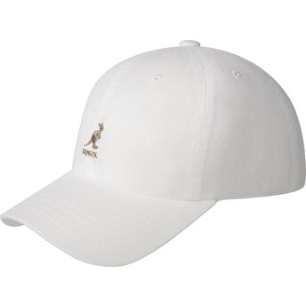 Čepice zaoblená bílá nastavitelný Washed Baseball White Kangol