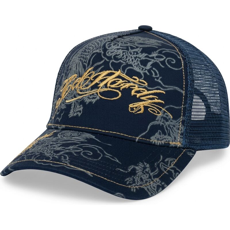 cepice-zaoblena-namornicka-modra-snapback-outline-dragons-ed-hardy