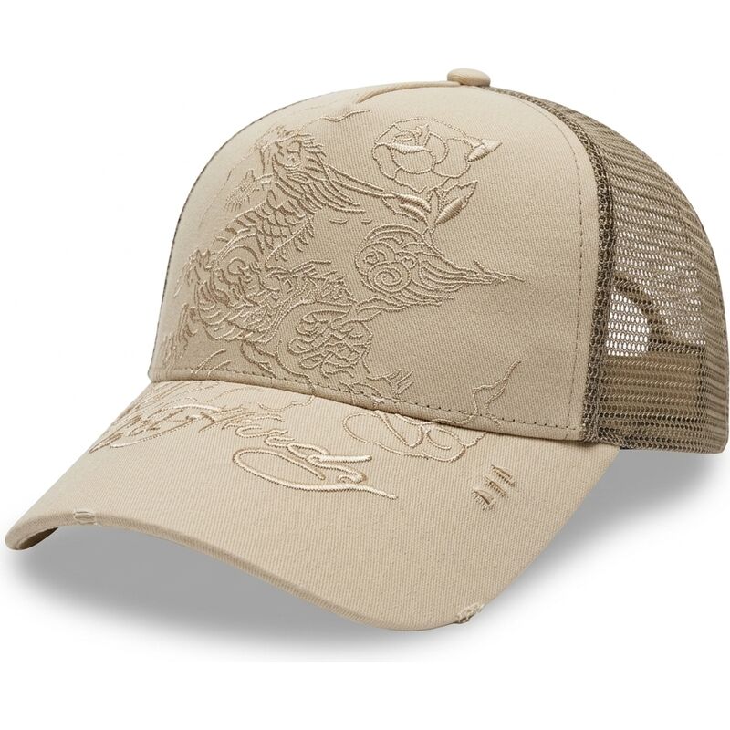 cepice-zaoblena-khaki-snapback-outline-ed-hardy