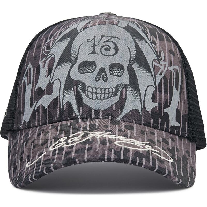 cepice-zaoblena-cerna-snapback-13-skull-ed-hardy
