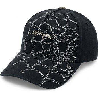 Čepice zaoblená černá nastavitelný Spiderweb Ed Hardy