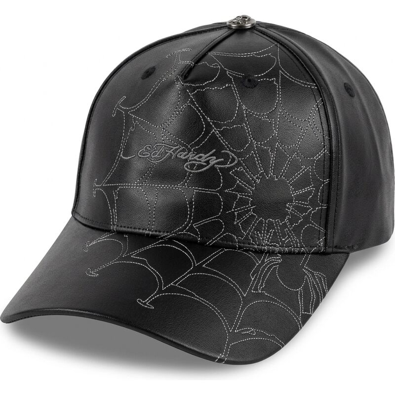 cepice-zaoblena-cerna-nastavitelny-spiderweb-pu-leather-ed-hardy