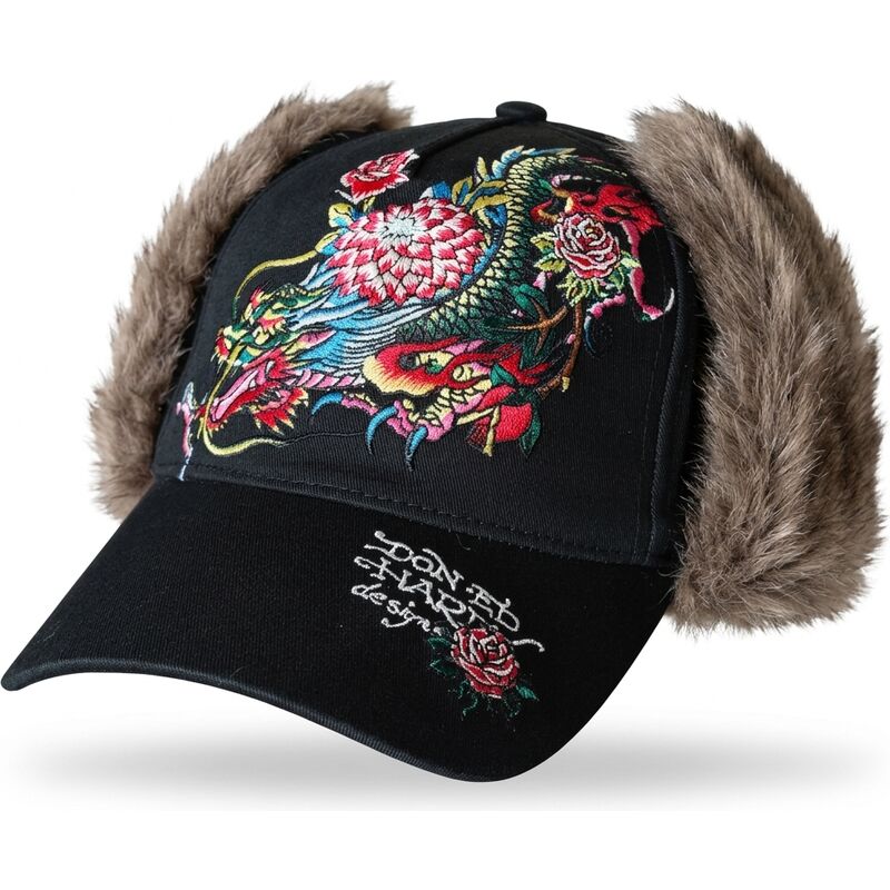 cepice-zaoblena-cerna-prilehava-crawling-trapper-ed-hardy