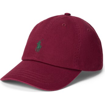 Čepice zaoblená červená nastavitelný Cotton Chino Classic Sport Polo Ralph Lauren