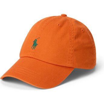 Čepice zaoblená oranžová nastavitelný Cotton Chino Classic Sport Polo Ralph Lauren