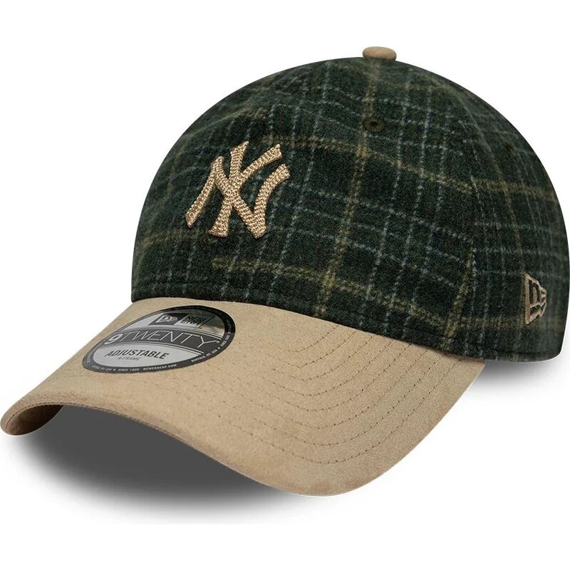 cepice-zaoblena-zelena-nastavitelny-9twenty-mix-check-new-york-yankees-mlb-new-era