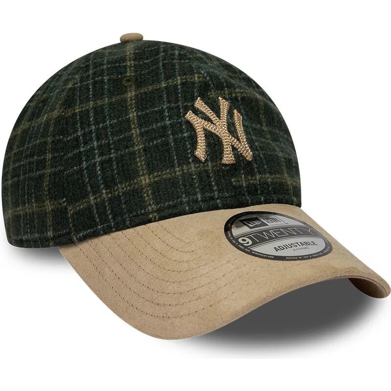cepice-zaoblena-zelena-nastavitelny-9twenty-mix-check-new-york-yankees-mlb-new-era
