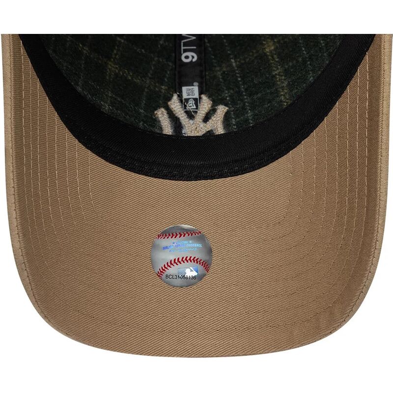 cepice-zaoblena-zelena-nastavitelny-9twenty-mix-check-new-york-yankees-mlb-new-era