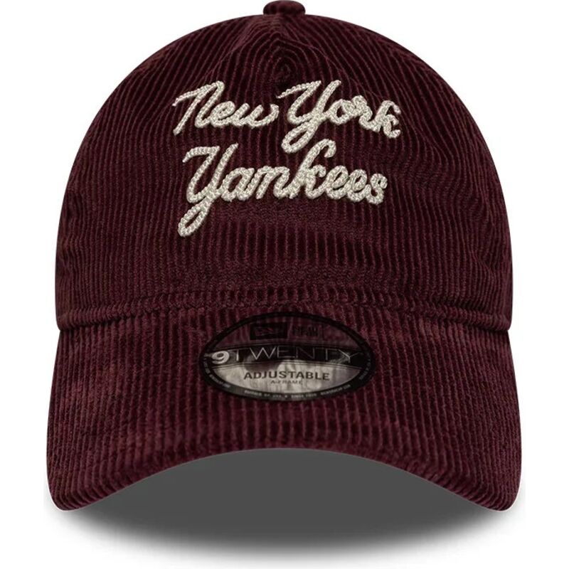 cepice-zaoblena-cervena-nastavitelny-9twenty-a-frame-cord-script-new-york-yankees-mlb-new-era