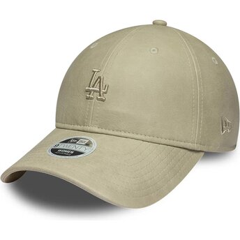 Čepice zaoblená béžová nastavitelný 9TWENTY Washed PU Los Angeles Dodgers MLB New Era
