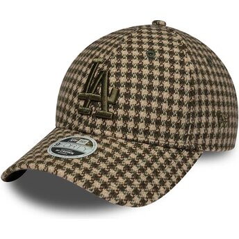 Čepice zaoblená zelená nastavitelný 9FORTY M-Crown Houndstooth Los Angeles Dodgers MLB New Era