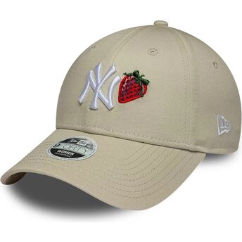 Čepice zaoblená béžová nastavitelný 9FORTY Fruit Icon Strawberry New York Yankees MLB New Era
