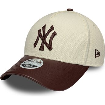 Čepice zaoblená béžová nastavitelný 9FORTY M-Crown Fabric Mix New York Yankees MLB New Era