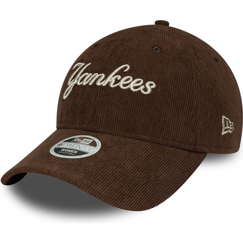 cepice-zaoblena-hneda-nastavitelny-9twenty-cord-script-new-york-yankees-mlb-new-era
