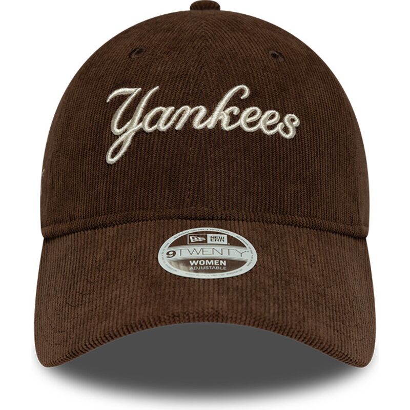 cepice-zaoblena-hneda-nastavitelny-9twenty-cord-script-new-york-yankees-mlb-new-era