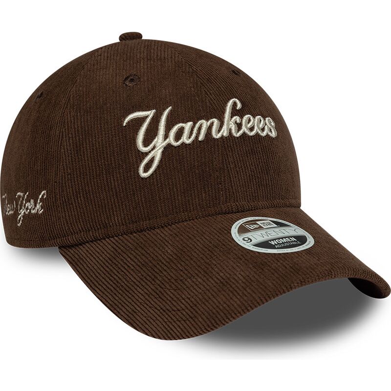 cepice-zaoblena-hneda-nastavitelny-9twenty-cord-script-new-york-yankees-mlb-new-era