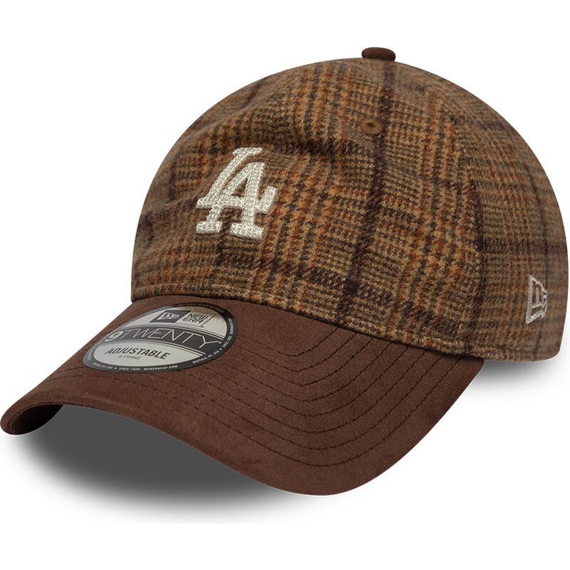 cepice-zaoblena-hneda-nastavitelny-9twenty-mix-check-los-angeles-dodgers-mlb-new-era