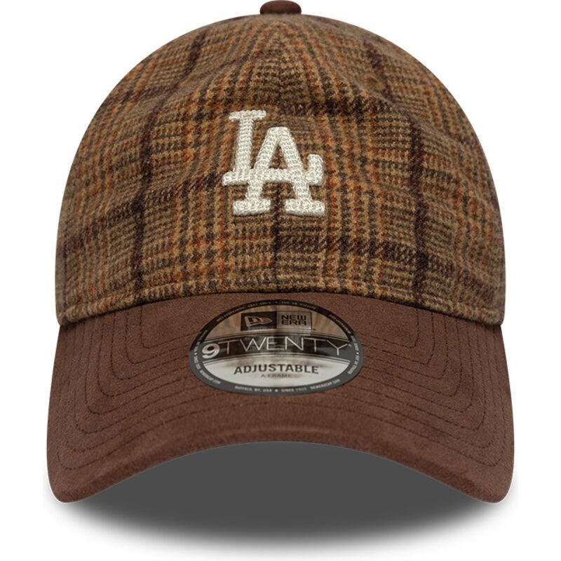cepice-zaoblena-hneda-nastavitelny-9twenty-mix-check-los-angeles-dodgers-mlb-new-era