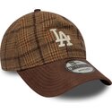 cepice-zaoblena-hneda-nastavitelny-9twenty-mix-check-los-angeles-dodgers-mlb-new-era