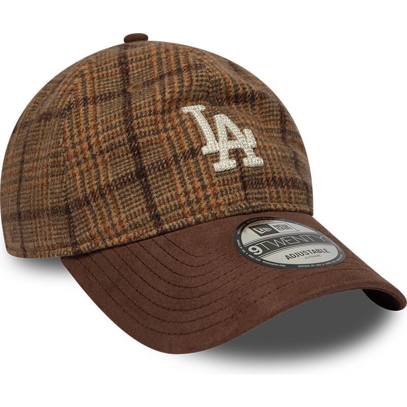 cepice-zaoblena-hneda-nastavitelny-9twenty-mix-check-los-angeles-dodgers-mlb-new-era