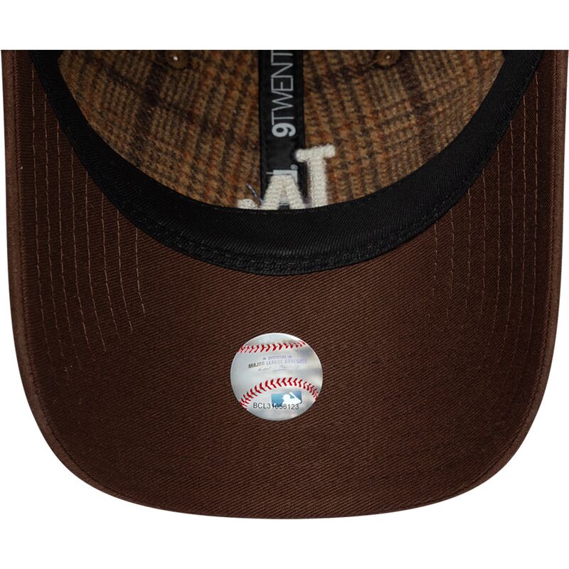 cepice-zaoblena-hneda-nastavitelny-9twenty-mix-check-los-angeles-dodgers-mlb-new-era