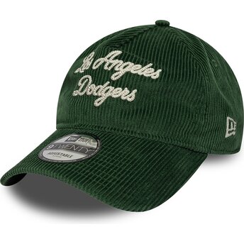 Čepice zaoblená zelená nastavitelný 9TWENTY A Frame Cord Script Los Angeles Dodgers MLB New Era