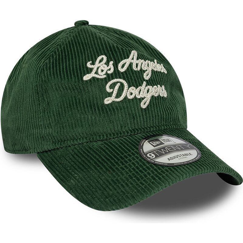 cepice-zaoblena-zelena-nastavitelny-9twenty-a-frame-cord-script-los-angeles-dodgers-mlb-new-era