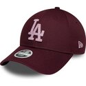 cepice-zaoblena-cervena-nastavitelny-rosa-9forty-metallic-los-angeles-dodgers-mlb-new-era