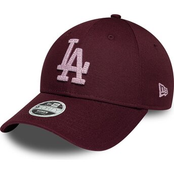 Čepice zaoblená červená nastavitelný rosa 9FORTY Metallic Los Angeles Dodgers MLB New Era