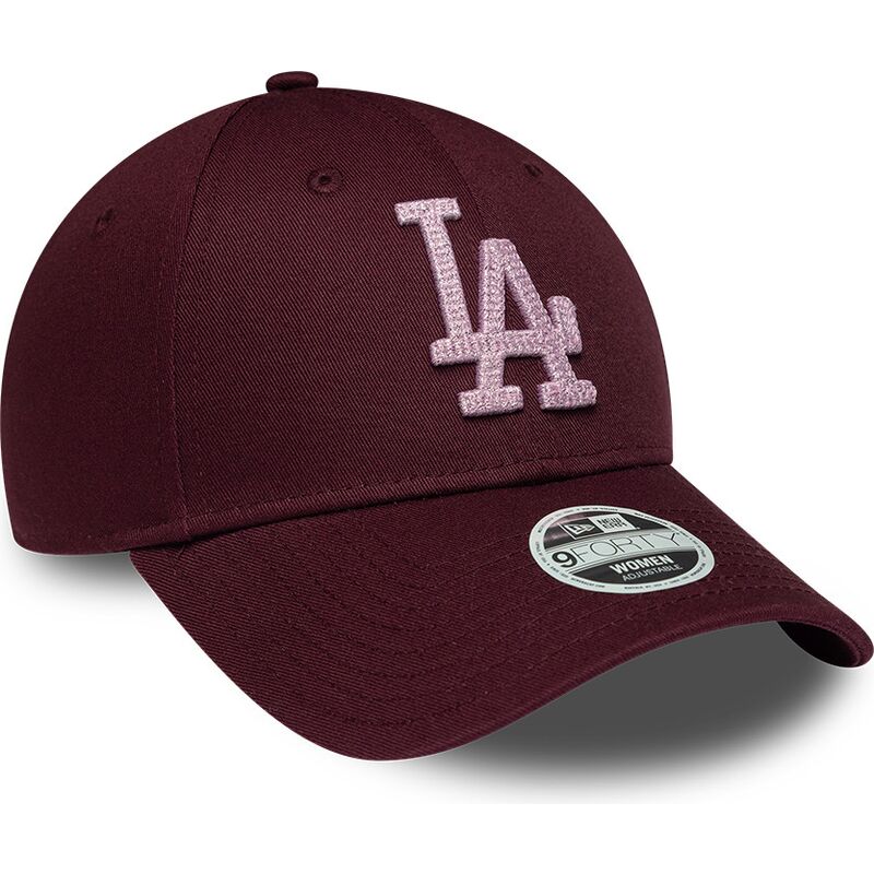 cepice-zaoblena-cervena-nastavitelny-rosa-9forty-metallic-los-angeles-dodgers-mlb-new-era