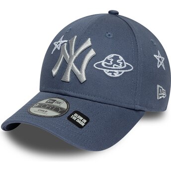 Čepice zaoblená modrá nastavitelný pro děti 9FORTY Space Glow In The Dark New York Yankees MLB New Era