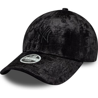 Čepice zaoblená černá nastavitelný 9FORTY Pattern Velour New York Yankees MLB New Era