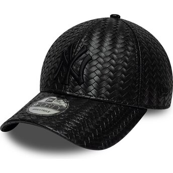Čepice zaoblená černá snapback 9FORTY PU Weave New York Yankees MLB New Era