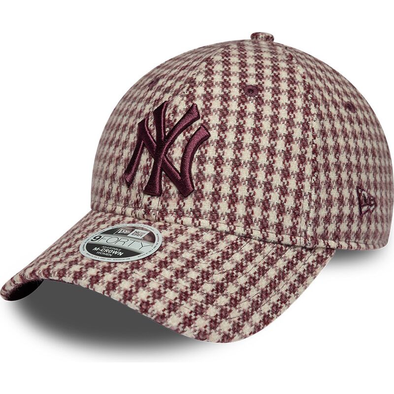 cepice-zaoblena-cervena-nastavitelny-9forty-m-crown-houndstooth-new-york-yankees-mlb-new-era