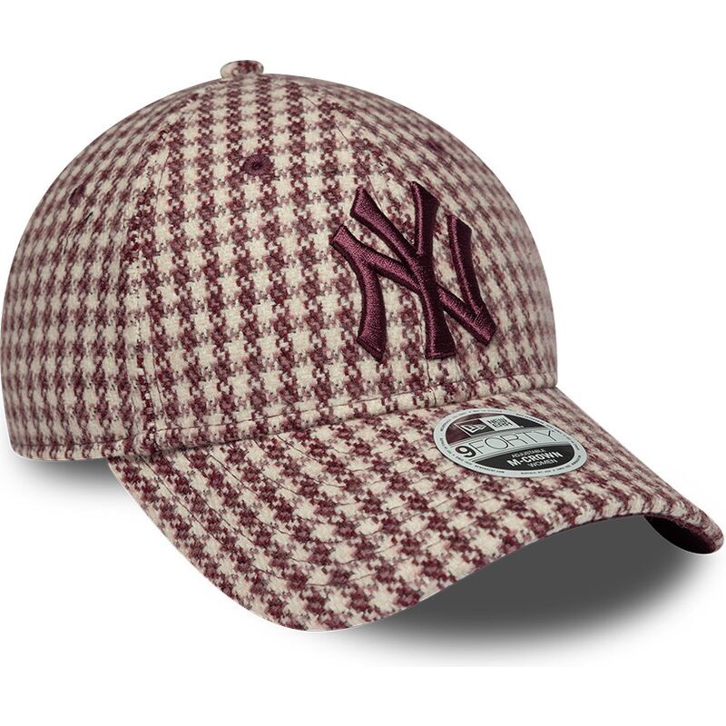 cepice-zaoblena-cervena-nastavitelny-9forty-m-crown-houndstooth-new-york-yankees-mlb-new-era
