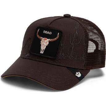 Čepice zaoblená hnědá snapback Skull Badlands Dead The Farm Goorin Bros.