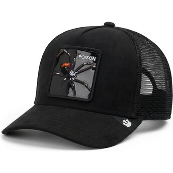 Čepice zaoblená černá snapback Black Out Spider Blackened Metallic Poison The Farm Goorin Bros.
