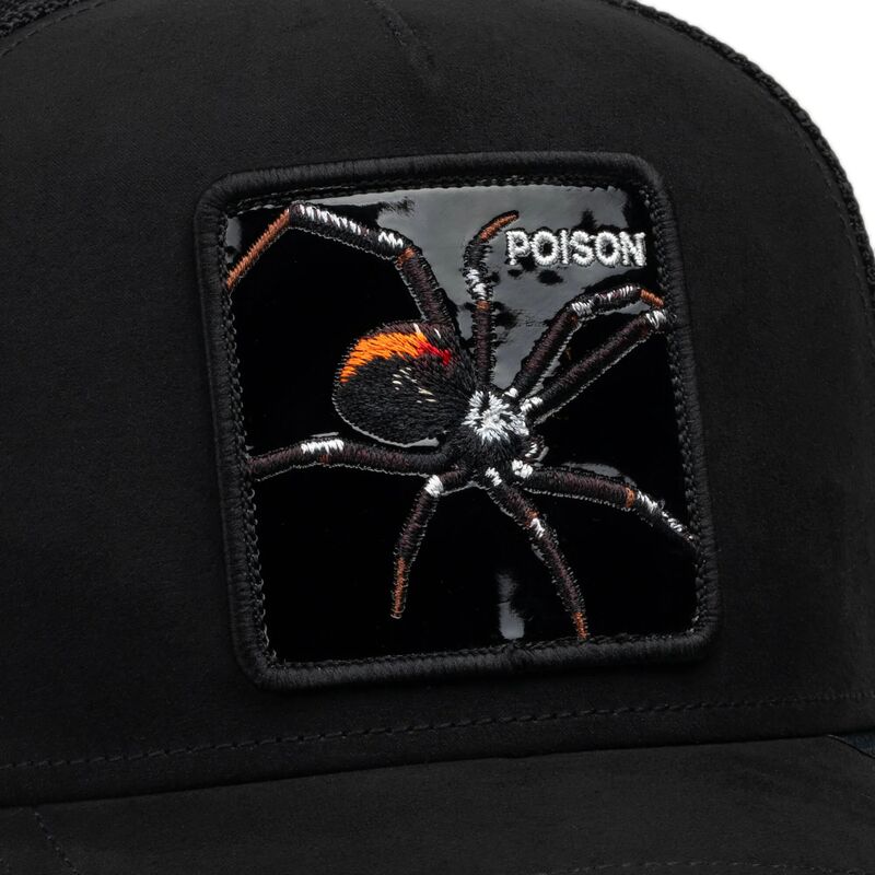 cepice-zaoblena-cerna-snapback-black-out-spider-blackened-metallic-poison-the-farm-goorin-bros