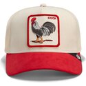 cepice-zaoblena-cervena-snapback-the-suede-rooster-microsuede-cock-the-farm-goorin-bros