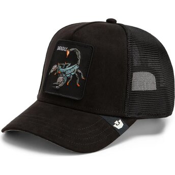 Čepice zaoblená černá snapback Suede Scorpion Microsuede The Farm Goorin Bros.