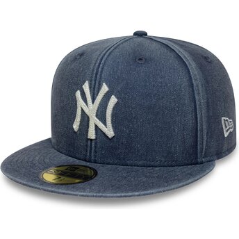 Čepice rovná námořnická modrá přiléhavá 59FIFTY Washed New York Yankees MLB New Era